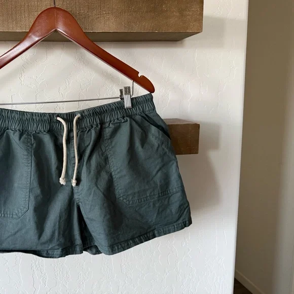 Pact|Women’s casual stretch waist shorts in organic cotton,deep teal color•Large - Picture 2 of 12